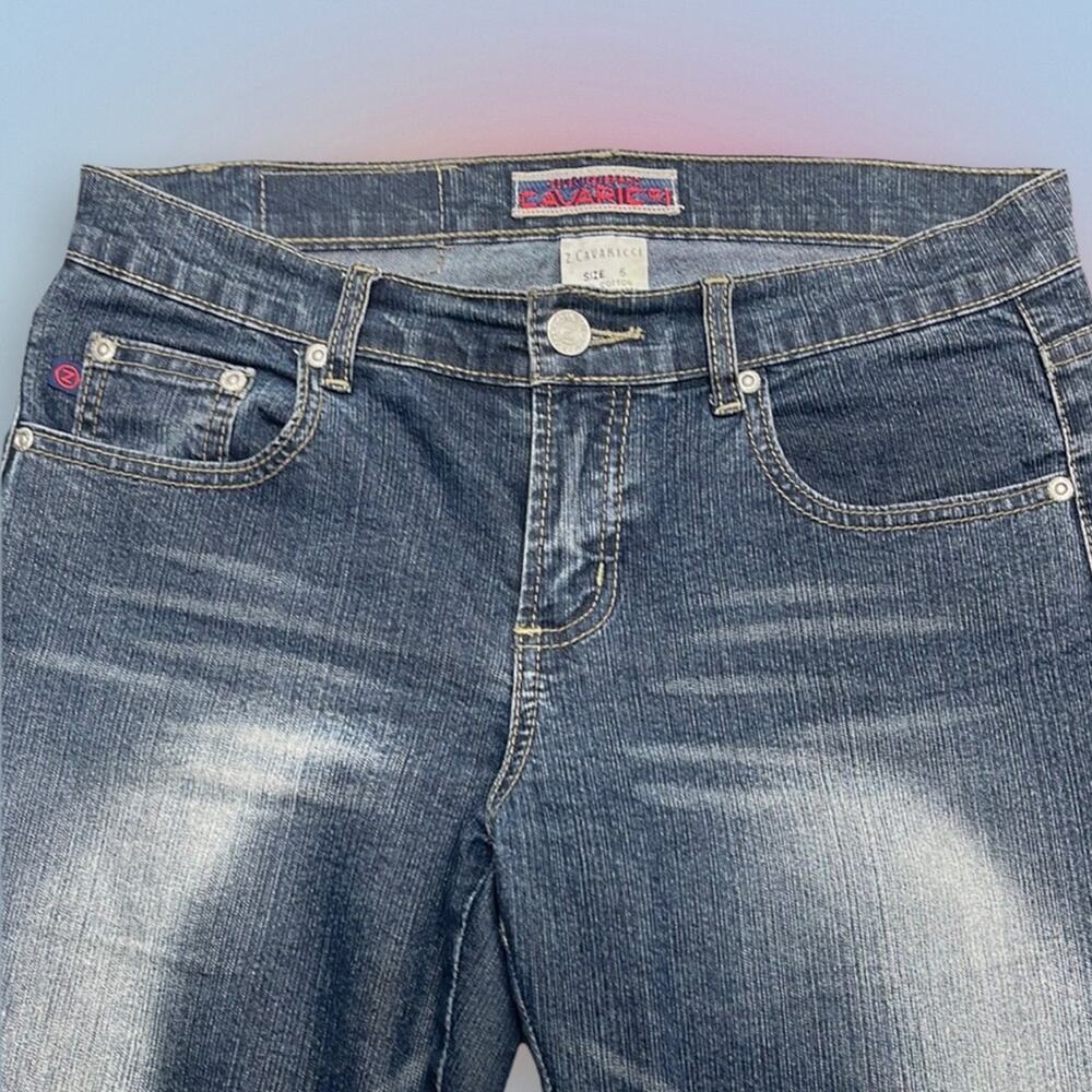 Z. CAVARICCI Women’s 5 (juniors) Long Boot Cut Blue Jeans